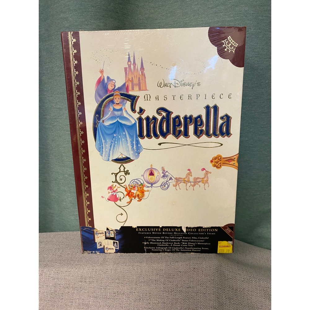Sealed Disney Cinderella Masterpiece Exclusive Deluxe Video Edition VHS Box Set